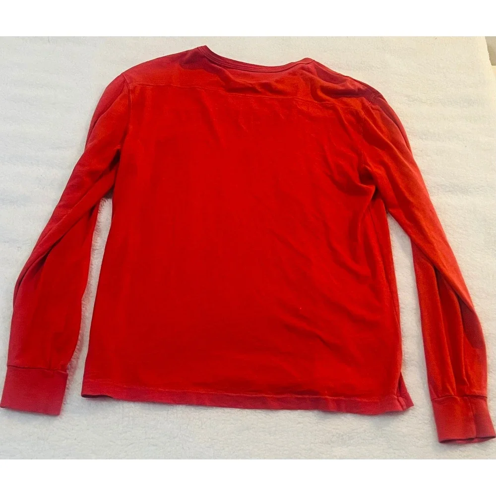 Polo Ralph Lauren Mens Red Long Sleeve Phys Ed 67 Graphic T-Shirt Medium